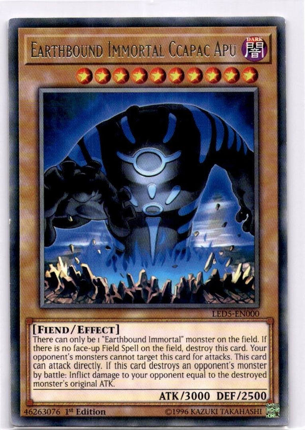 Yugioh Earthbound Immortal Ccapac Apu LED5-EN000 Rare 1st Edition VLP/NM