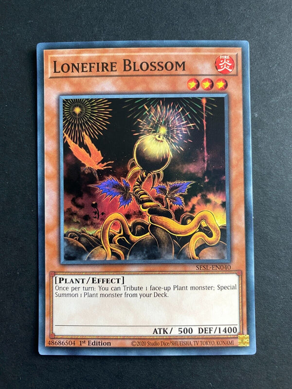 Yugioh Lonefire Blossom SESL-EN040 Super Rare 1st Edition LP