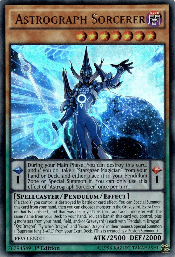 Yugioh Astrograph Sorcerer PEVO-EN001 Ultra Rare 1st Edition VLP/NM
