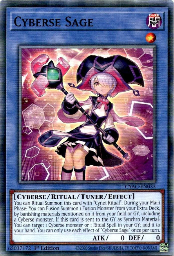 Yugioh Cyberse Sage CYAC-EN033 Common 1st Edition NM