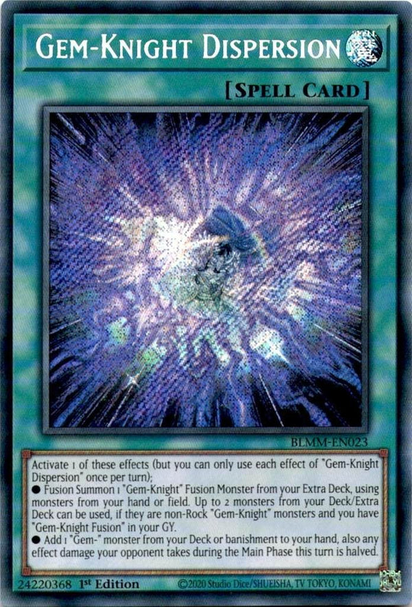 Yugioh Gem-Knight Dispersion BLMM-EN023 Secret Rare 1st Edition NM