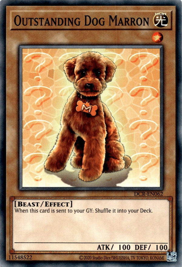 Yugioh Outstanding Dog Marron DCR-EN062 Common Unlimited Edition NM