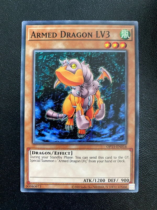 Yugioh Armed Dragon LV3 OP15-EN016 Common Unlimited Edition VLP/NM