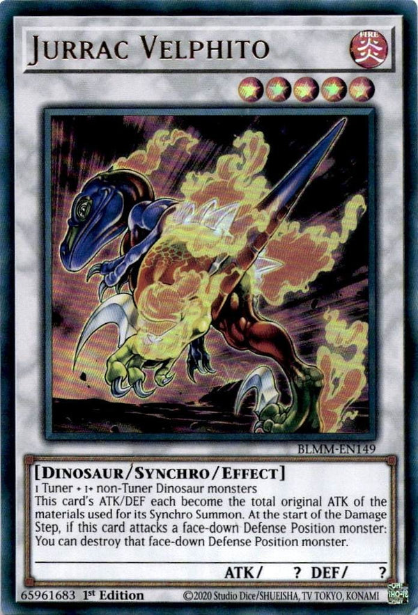 Yugioh Jurrac Velphito BLMM-EN149 Ultra Rare 1st Edition HP (CREASE)