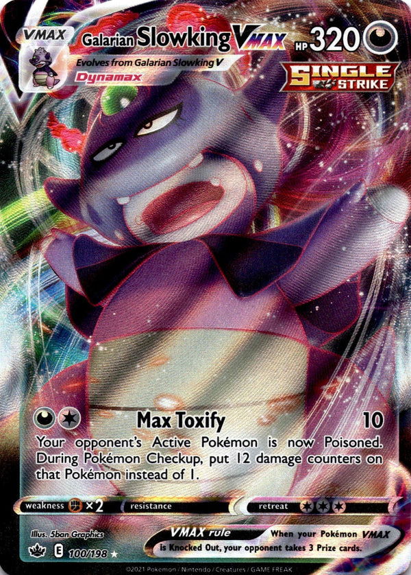 Pokemon Galarian Slowking VMAX 100/198 Chilling Reign Full Art Holo NM