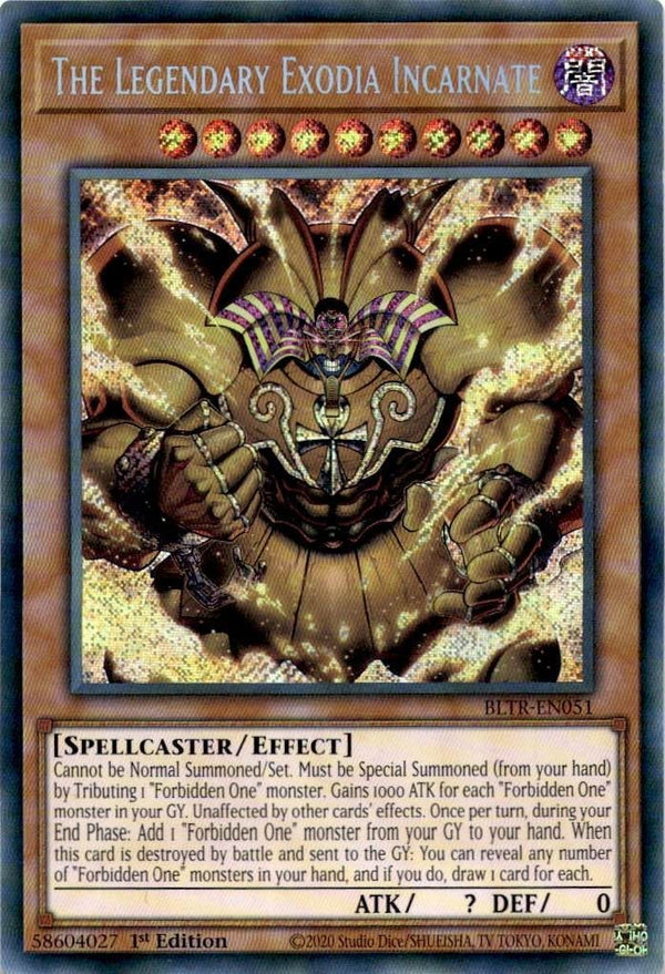 Yugioh The Legendary Exodia Incarnate BLTR-EN051 Secret Rare 1st Edition MP/LP