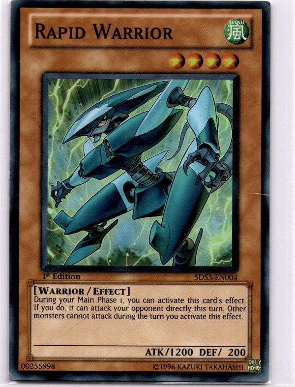 Yugioh Rapid Warrior 5DS3-EN004 Super Rare 1st Edition DAMAGED/HP (INDENTS)