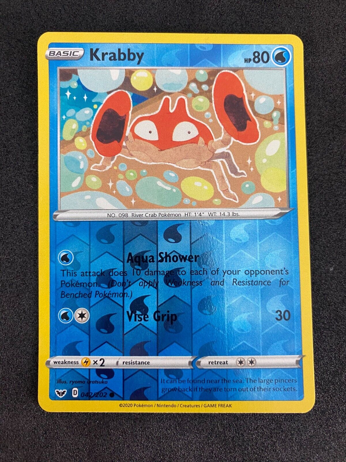 Pokemon Krabby 042/202 Sword Shield Reverse Holo NM-MINT 42/202