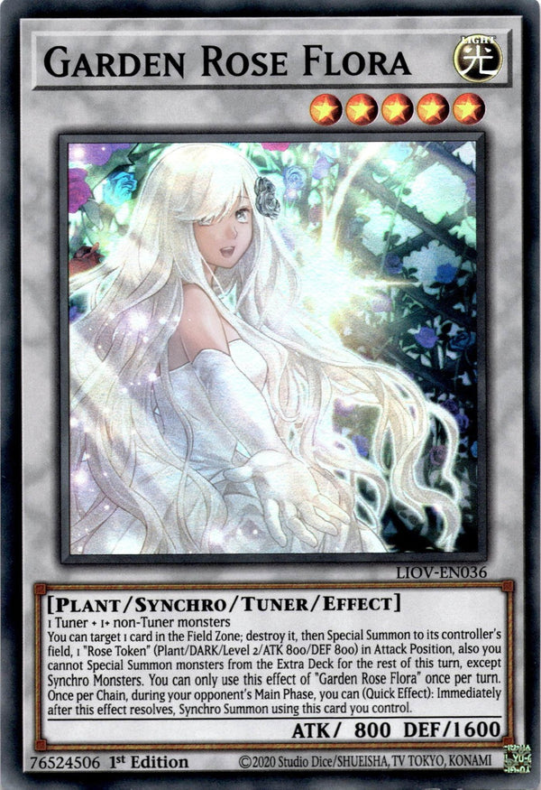 Yugioh Garden Rose Flora LIOV-EN036 Super Rare 1st Edition VLP/NM