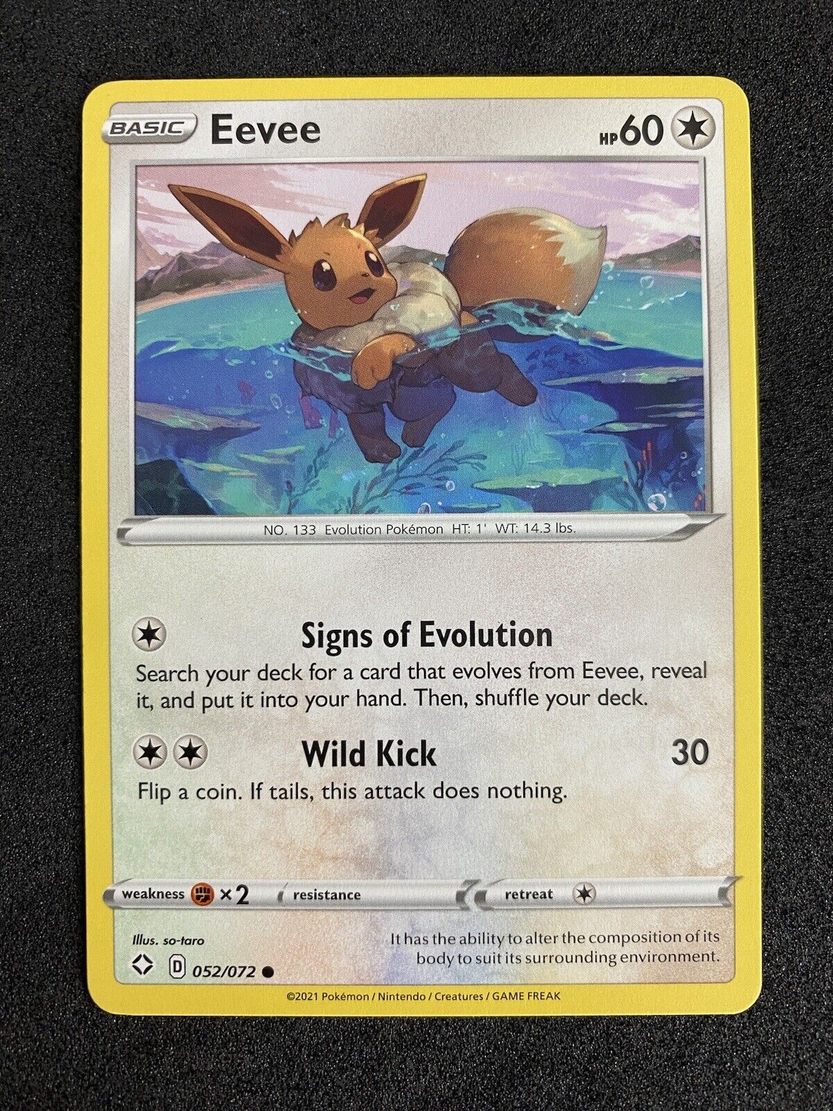 Pokemon Eevee 052/072 Shining Fates Non Holo NM-MINT