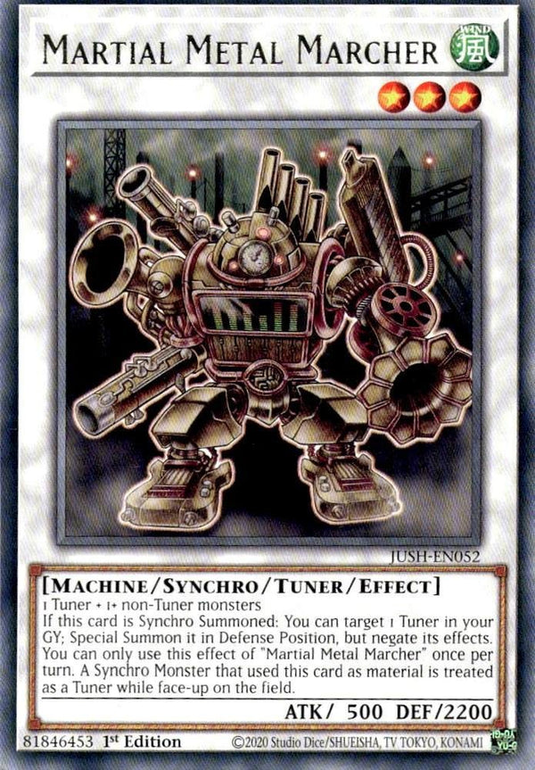 Yugioh Martial Metal Marcher JUSH-EN052 Rare 1st Edition NM