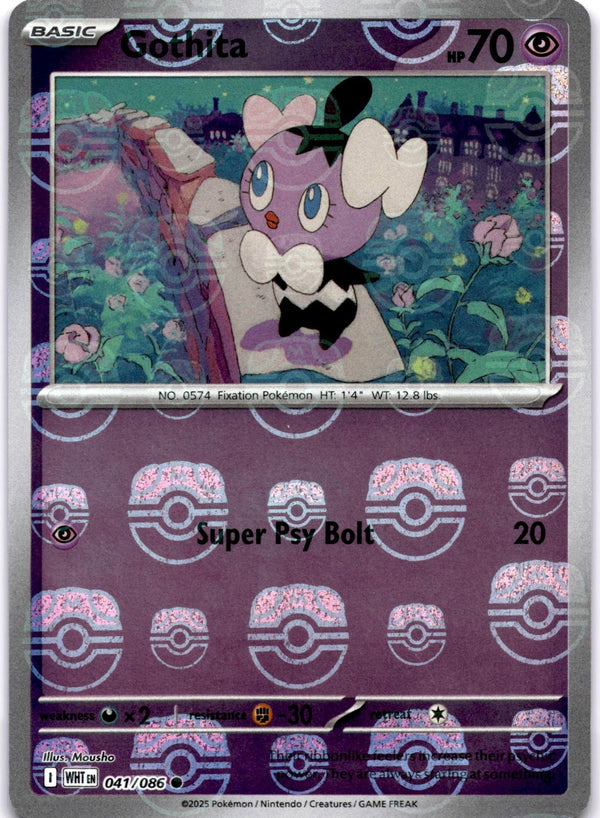 Pokemon Gothita 041/086 White Flare Master Ball Reverse Holo NM