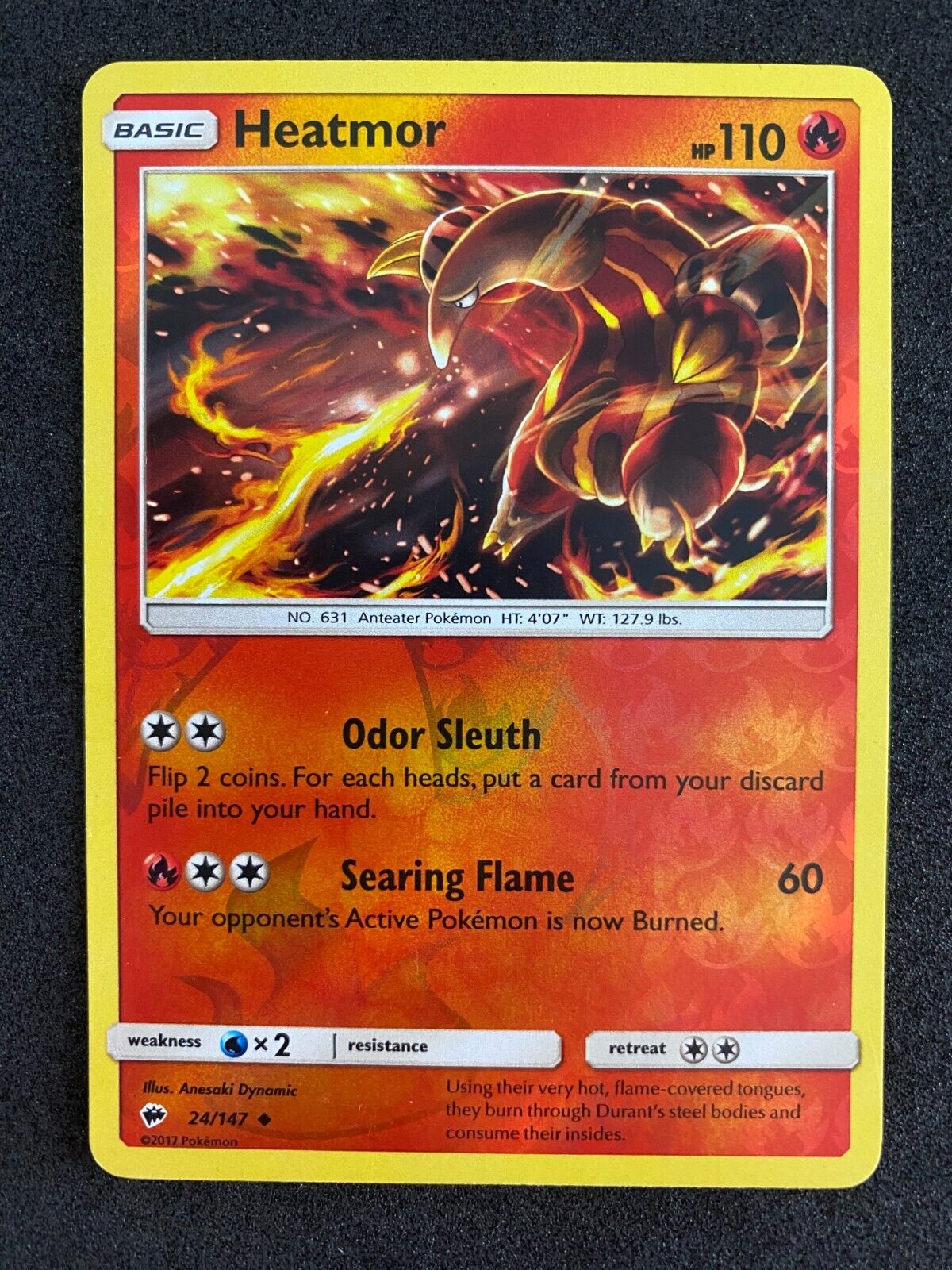 Pokemon Heatmor 24/147 Burning Shadows Reverse Holo LP