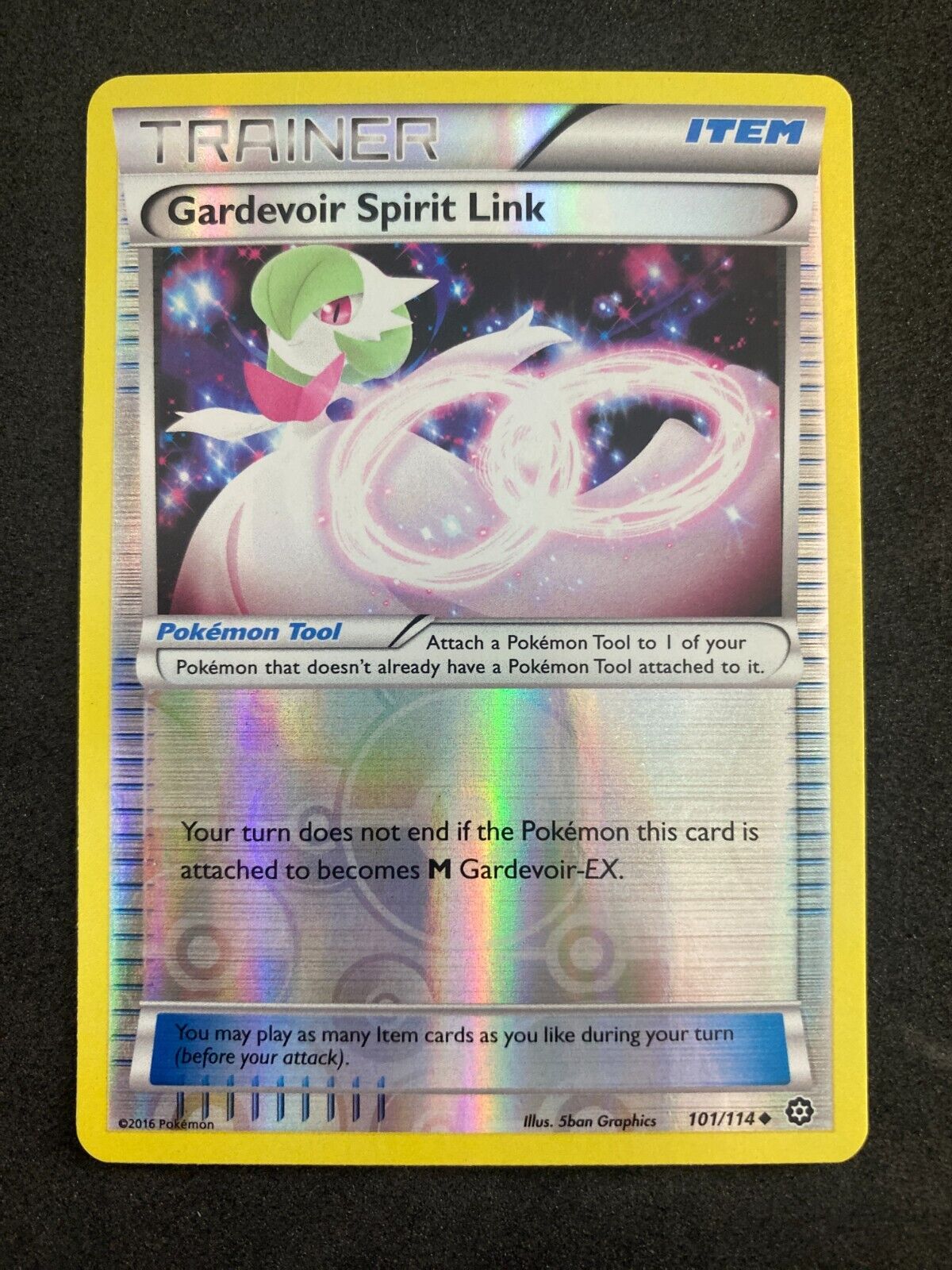 Pokemon Gardevoir Spirit Link 101/114 Steam Siege Reverse Holo NM