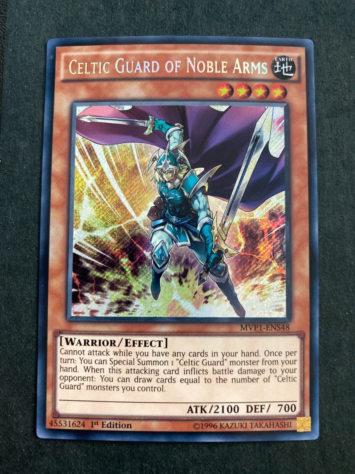 Yugioh Celtic Guard of Noble Arms MVP1-ENS48 Secret Rare 1st Edition NM