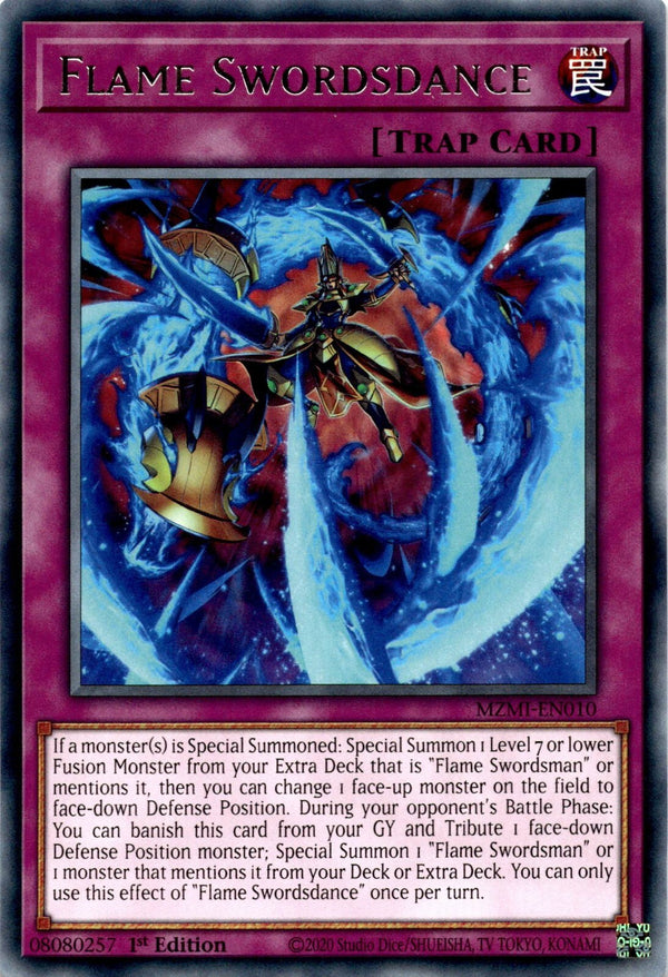 Yugioh Flame Swordsdance MZMI-EN010 Rare 1st Edition NM