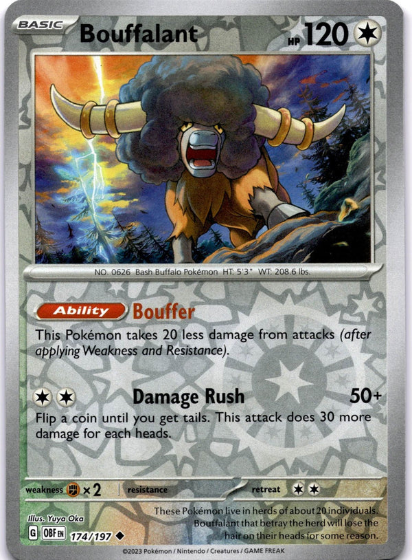 Pokemon Bouffalant 174/197 Obsidian Flames Reverse Holo NM