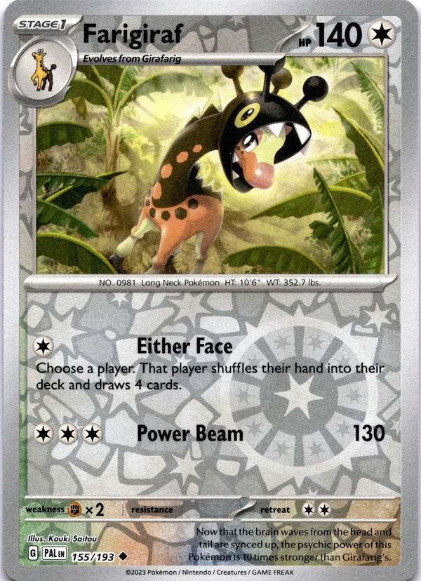 Pokemon Farigiraf 155/193 Paldea Evolved Reverse Holo NM