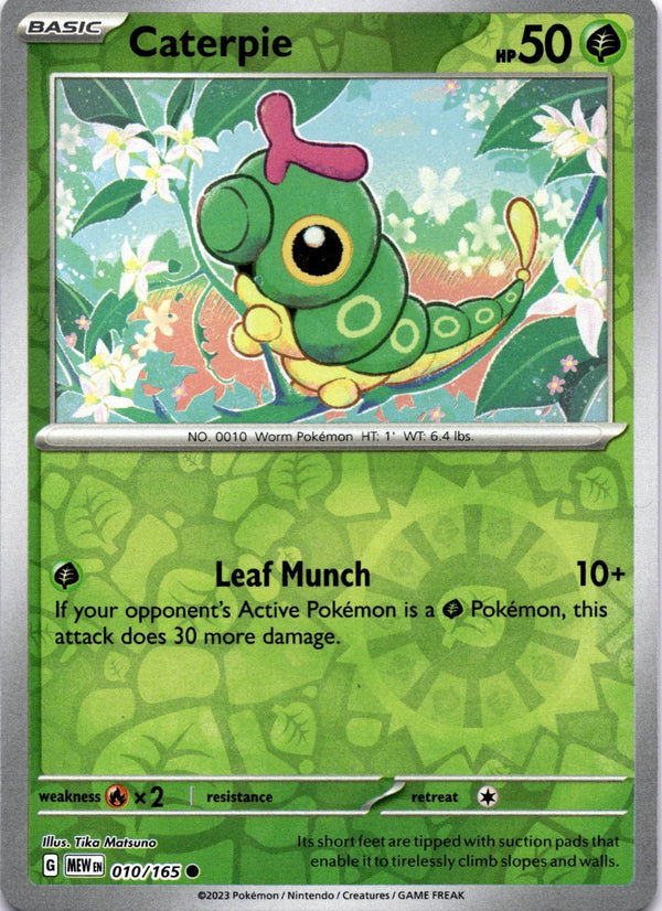 Pokemon Caterpie 010/165 Pokemon 151 Reverse Holo NM
