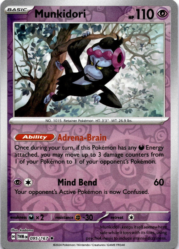 Pokemon Munkidori 095/167 Twilight Masquerade Reverse Holo NM