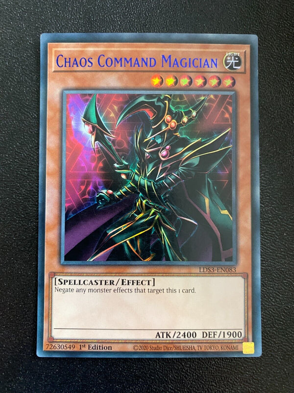 Yugioh Chaos Command Magician LDS3-EN083 Blue Ultra Rare 1st Edition HP/MP