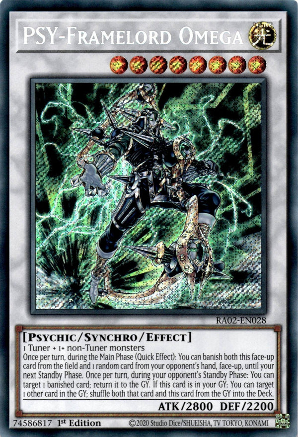 Yugioh PSY-Framelord Omega RA02-EN028 Secret Rare 1st Edition NM