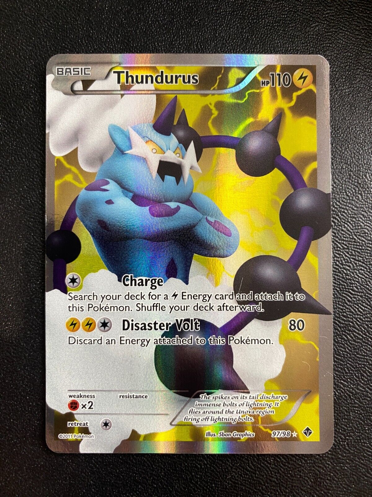 Pokemon Thundurus 97/98 BW Emerging Powers Rare Full Art MP