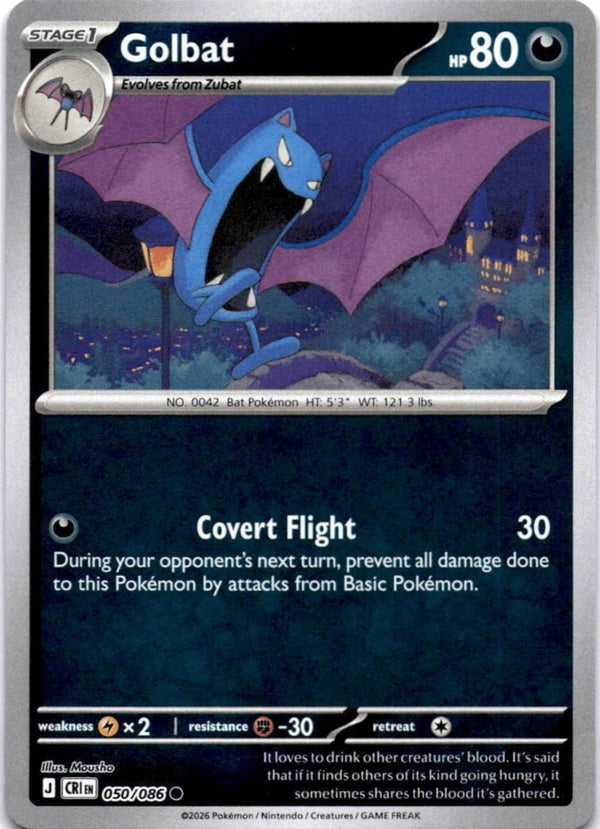 Pokemon Golbat 050/086 Chaos Rising Reverse Holo NM