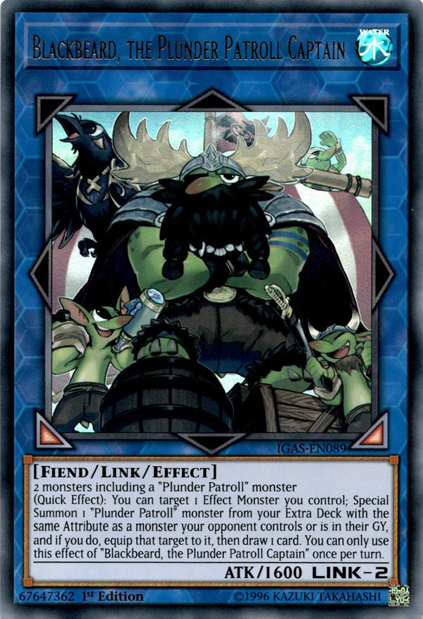 Yugioh Blackbeard, the Plunder Patroll Captain IGAS-EN089 Ultra Rare 1st Ed NM