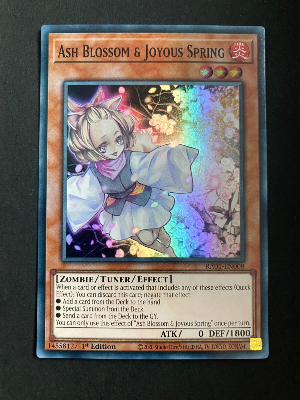 Yugioh Ash Blossom & Joyous Spring RA01-EN008 Super Rare 1st Edition LP