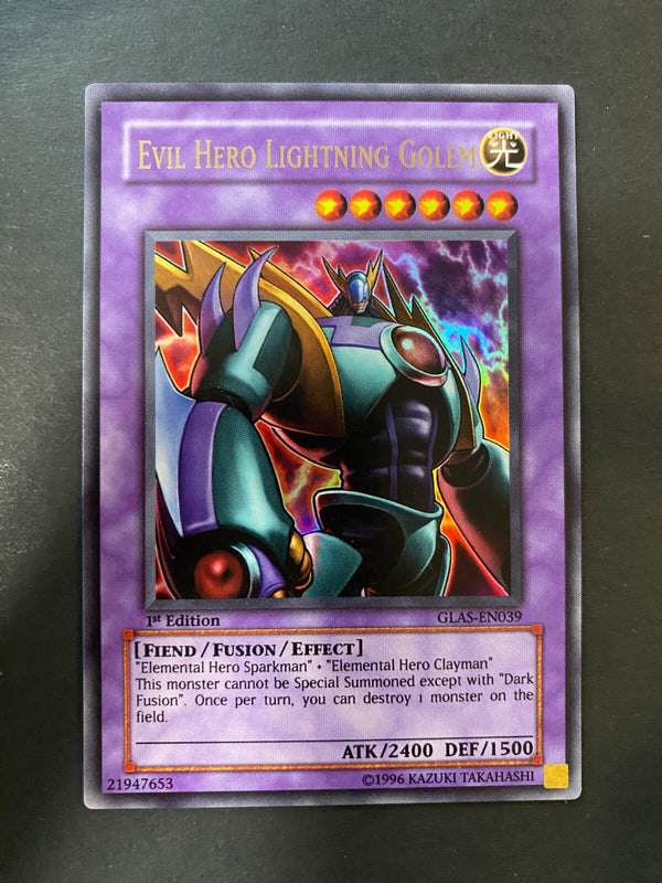 Yugioh Evil Hero Lightning Golem GLAS-EN039 Ultra Rare 1st Edition LP