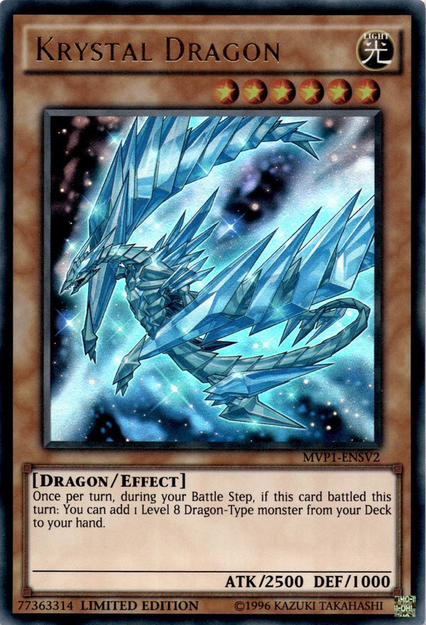 Yugioh Krystal Dragon MVP-ENSV2 Ultra Rare Limited Edition VLP/NM