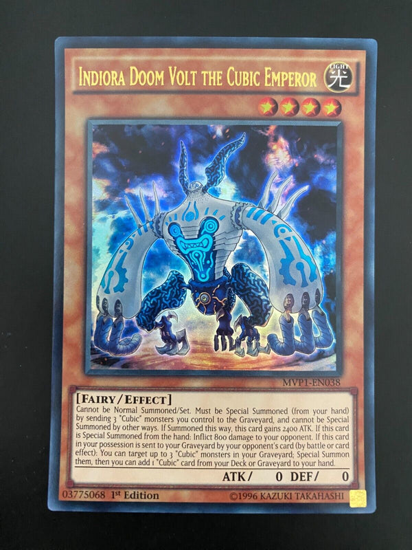 Yugioh Indiora Doom Volt the Cubic Emperor MVP1-EN038 Ultra Rare 1st Edition MP