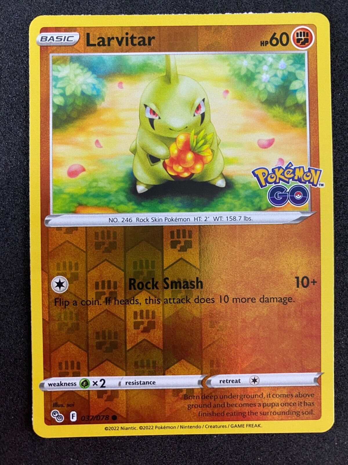 Pokemon Larvitar 037/078 Pokemon Go Reverse Holo VLP-NM