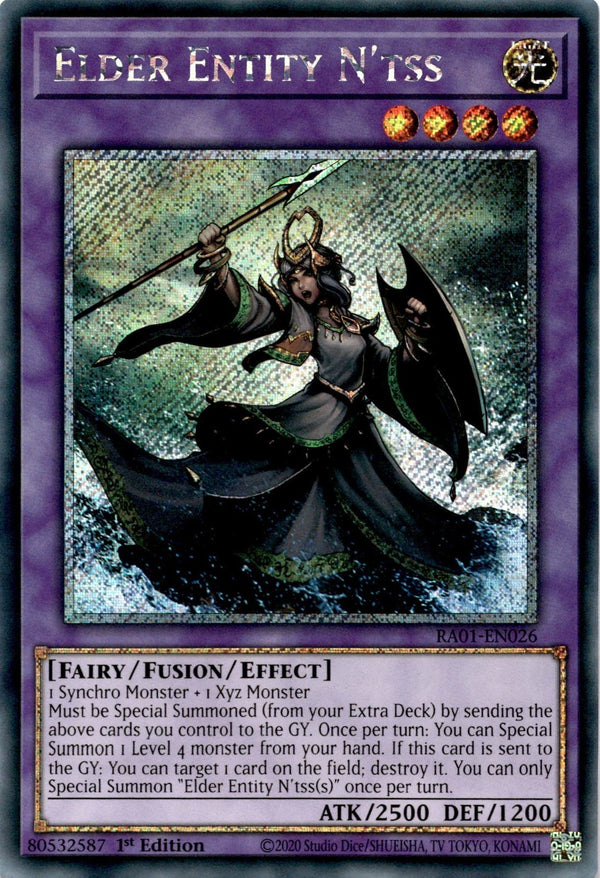 Yugioh Elder Entity N'tss RA01-EN026 Platinum Secret Rare 1st Edition NM