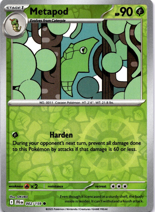 Pokemon Metapod 002/159 Journey Together Reverse Holo NM