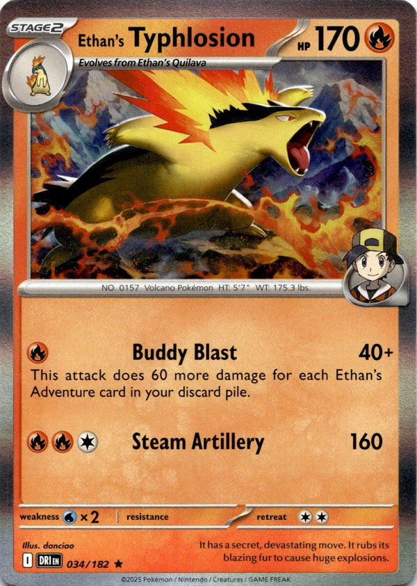 Pokemon Ethan's Typhlosion 034/182 Destined Rivals Holo NM