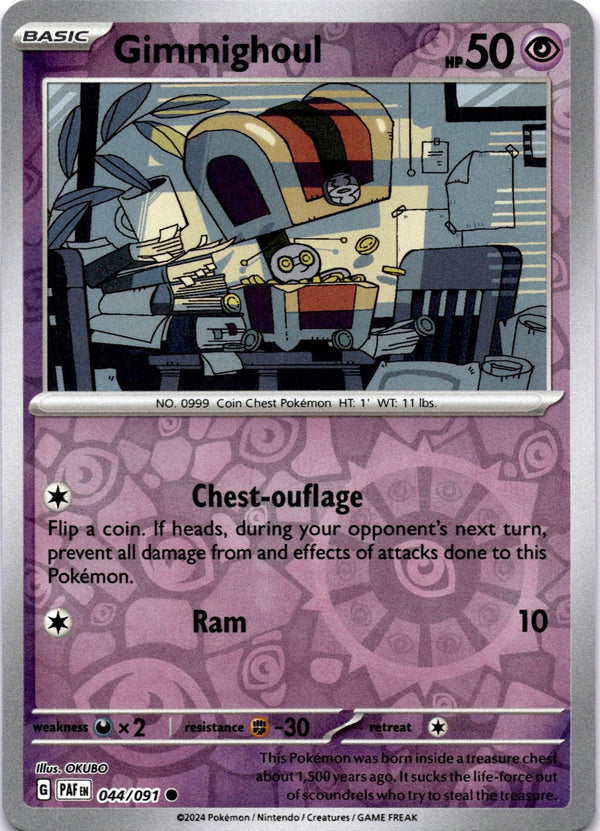 Pokemon Gimmighoul 044/091 Paldean Fates Reverse Holo NM