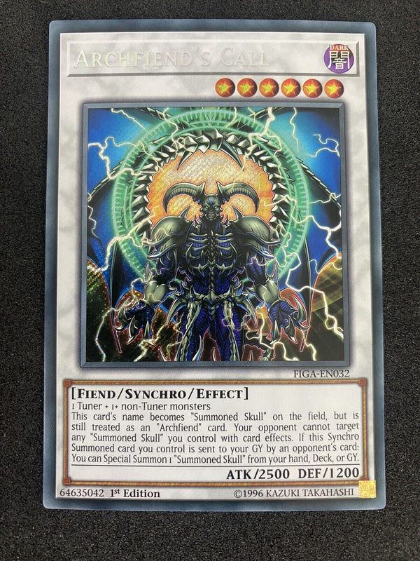 Yugioh Archfiend's Call FIGA-EN032 Secret Rare 1st Edition NM - NAME MISPRINT