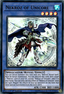 Yugioh Nekroz of Unicore DUPO-EN088 Ultra Rare 1st Edition DAMAGED/HP (INDENTS)