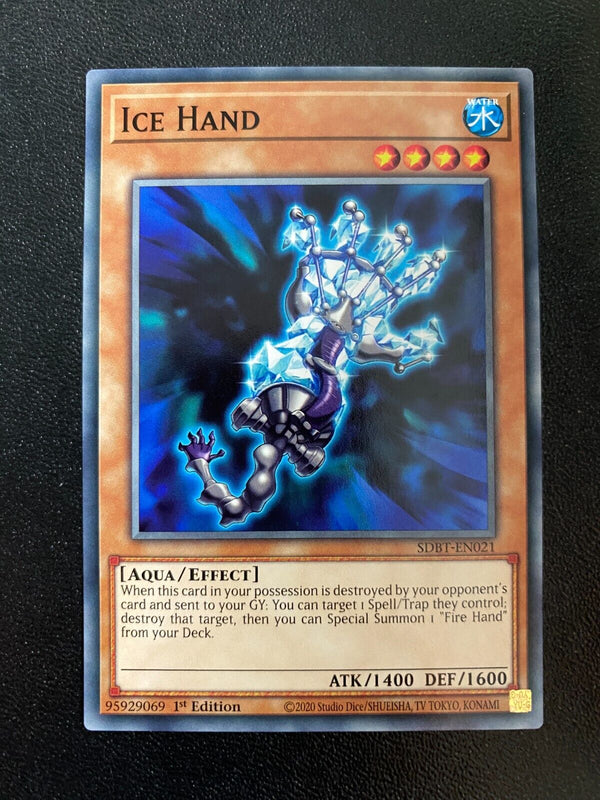 Yugioh Ice Hand SDBT-EN021 Common 1st Edition NM