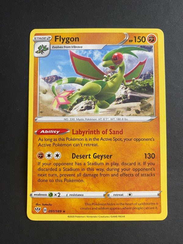 Pokemon Flygon 091/189 Darkness Ablaze Rare Non Holo LP