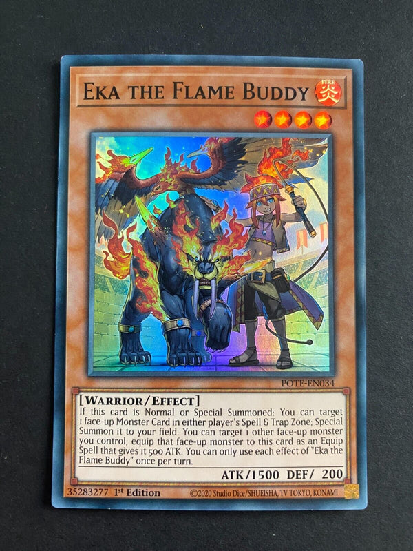 Yugioh Eka the Flame Buddy POTE-EN034 Super Rare 1st Edition LP