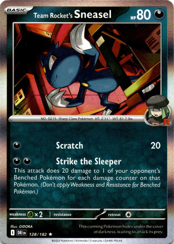 Pokemon Team Rocket's Sneasel 128/182 Destined Rivals Holo NM