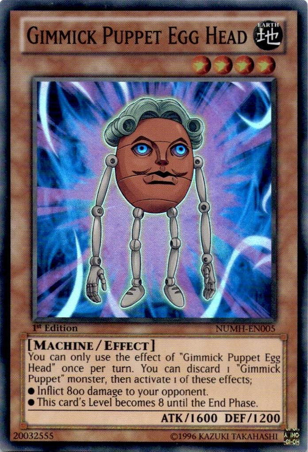 Yugioh Gimmick Puppet Egg Head NUMH-EN005 Super Rare 1st Edition VLP/NM