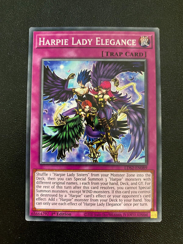 Yugioh Harpie Lady Elegance LDS2-EN089 Common 1st Edition VLP/NM