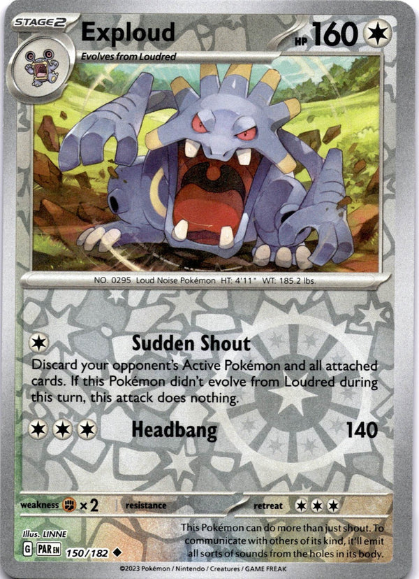 Pokemon Exploud 150/182 Paradox Rift Reverse Holo NM