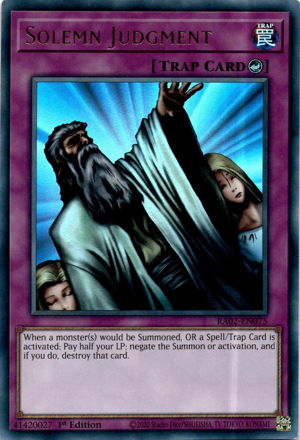 Yugioh Solemn Judgment RA02-EN075 Ultra Rare 1st Edition NM