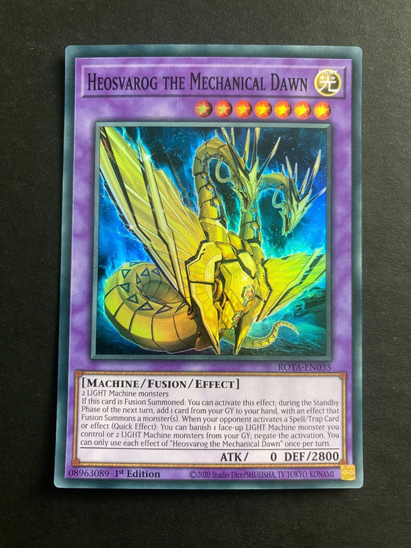 Yugioh Heosvarog the Mechanical Dawn ROTA-EN035 Super Rare 1st Edition NM