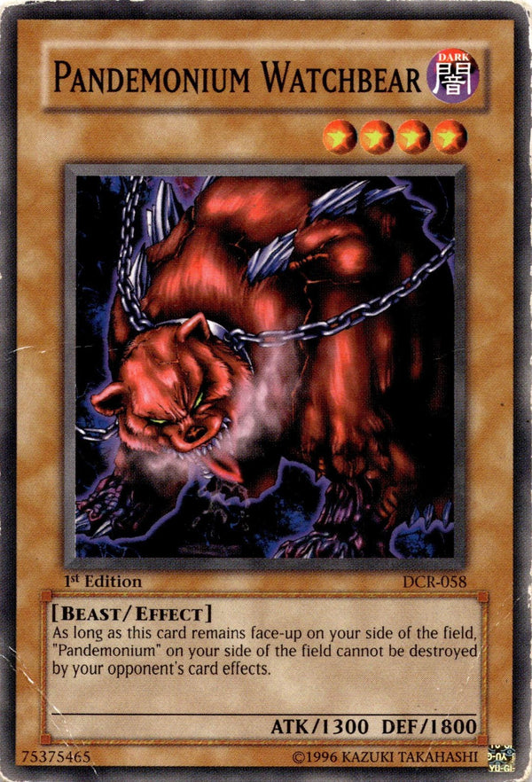 Yugioh Pandemonium Watchbear DCR-058 Common 1st Edition DAMAGED
